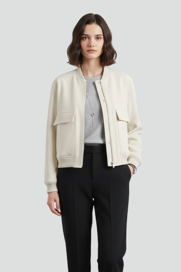 Radegund | Women's Jacket | Button Closure Ribbed Hem