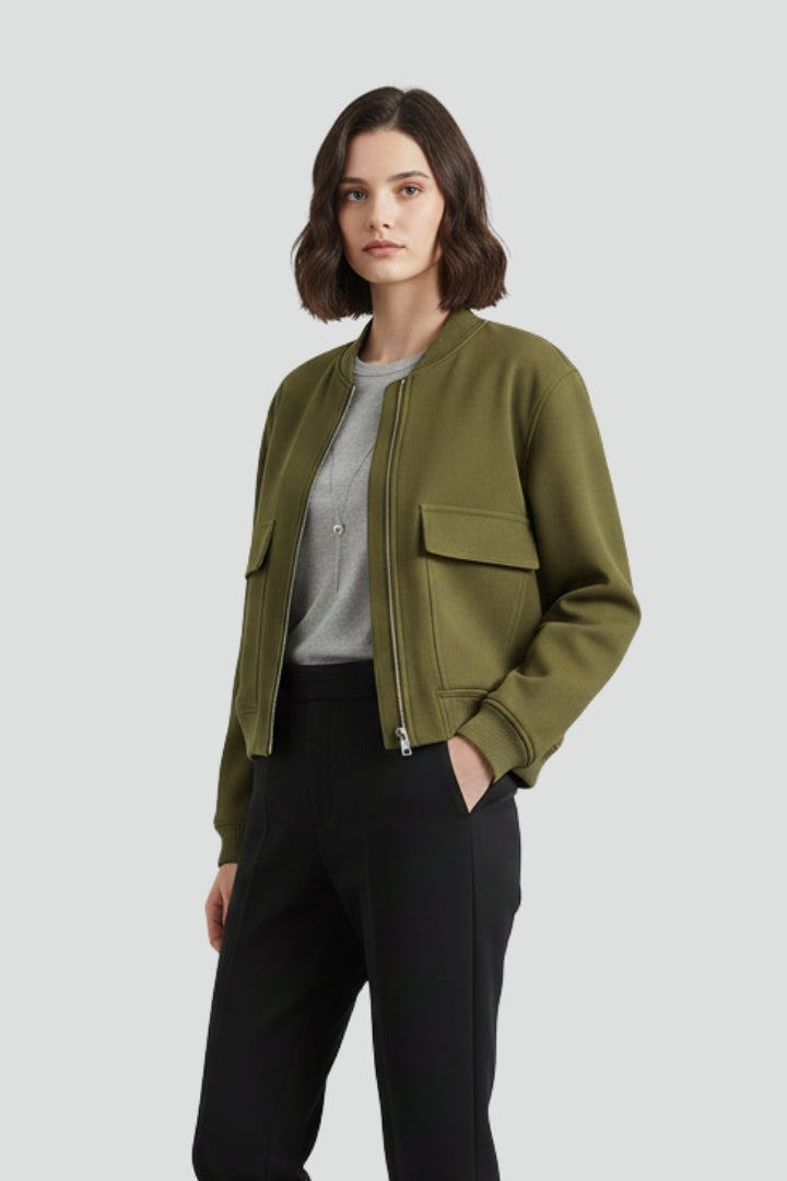 Radegund | Women's Jacket | Button Closure Ribbed Hem