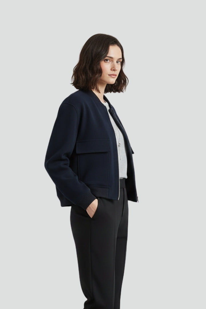 Radegund | Women's Jacket | Button Closure Ribbed Hem