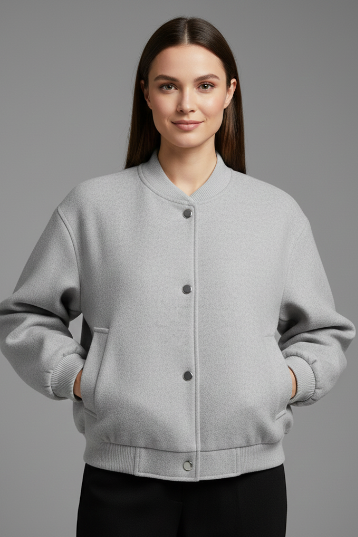 Theodelinda | Women's Jacket | Button Closure Ribbed Trim