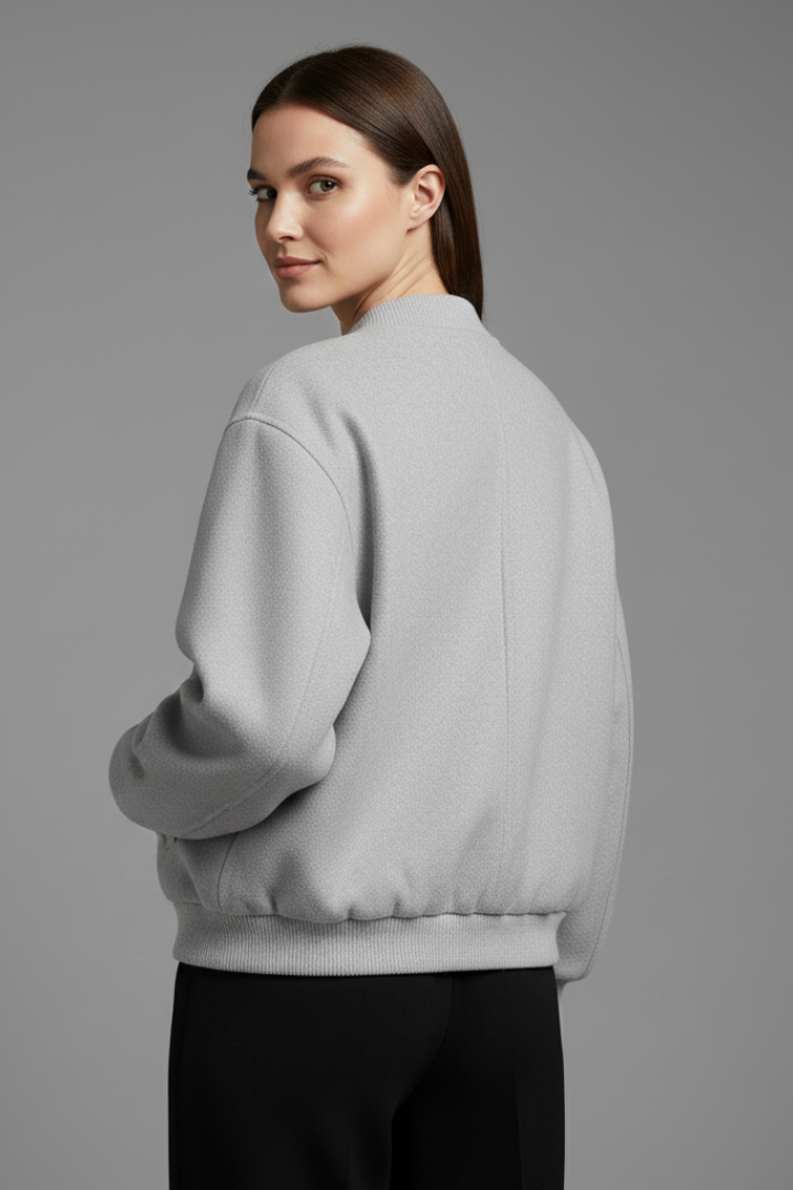 Theodelinda | Women's Jacket | Button Closure Ribbed Trim
