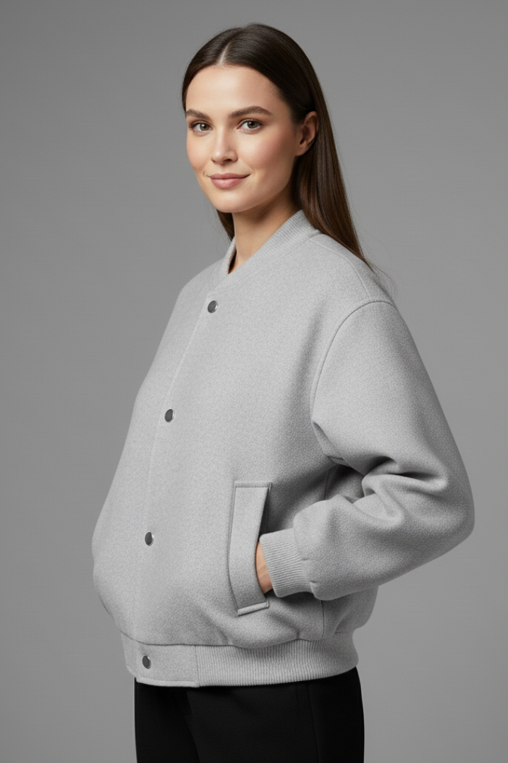 Theodelinda | Women's Jacket | Button Closure Ribbed Trim