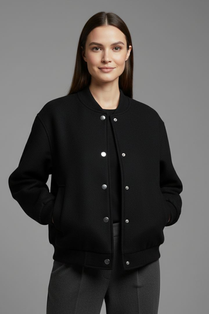 Theodelinda | Women's Jacket | Button Closure Ribbed Trim