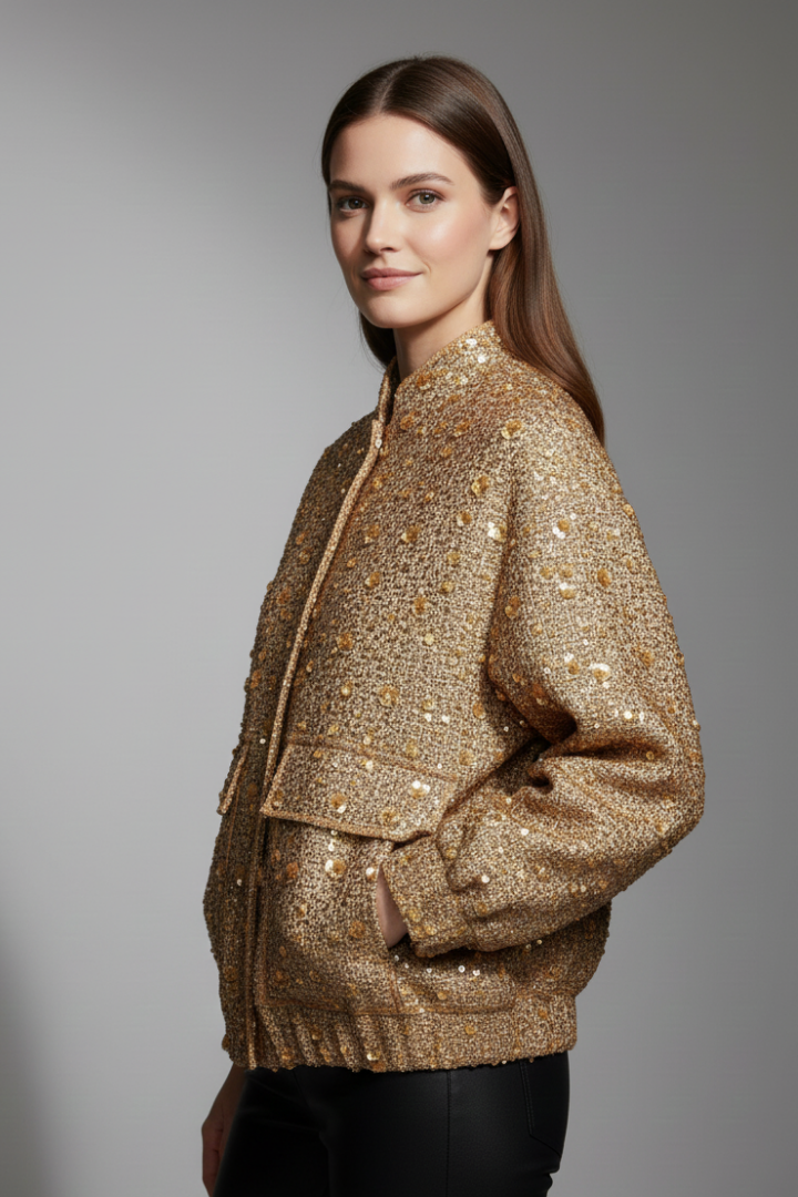 Roisin | Women's Jacket | Zipper Textured Surface