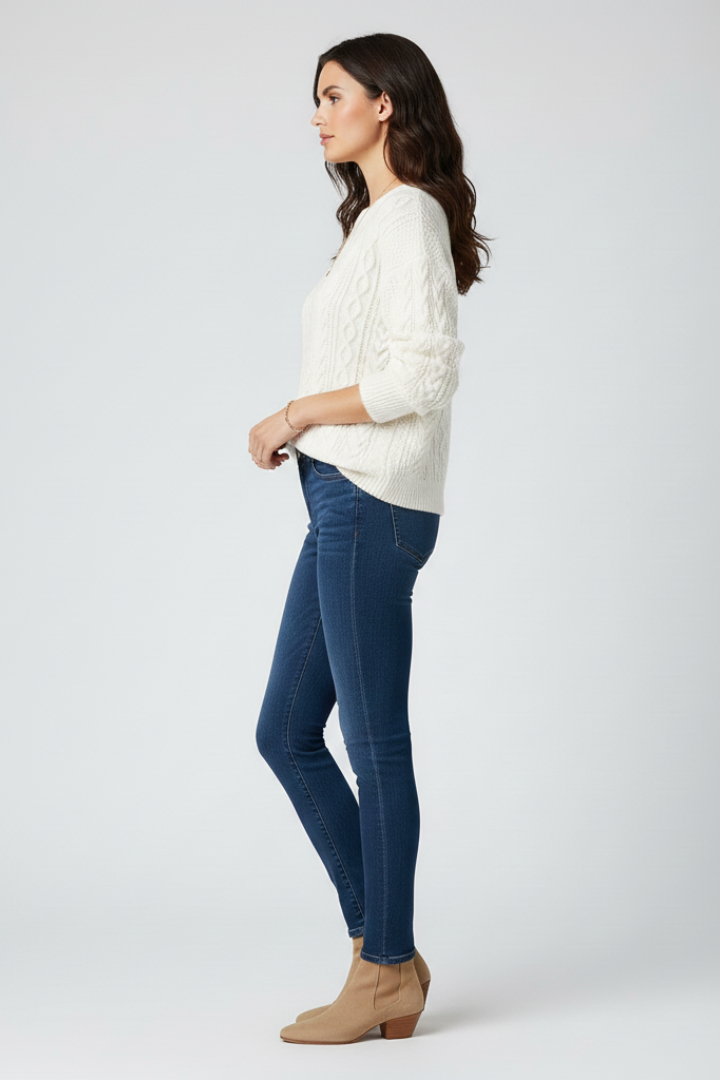 Hattie | Women's Jumper | Crew Neck Ribbed Hem