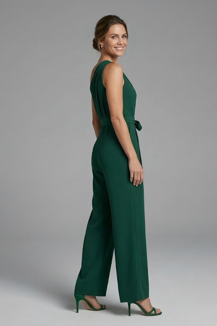 Divya | Women's Jumpsuit | Asymmetric Neckline Waist Belt