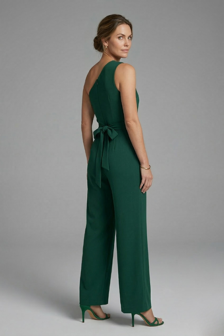 Divya | Women's Jumpsuit | Asymmetric Neckline Waist Belt
