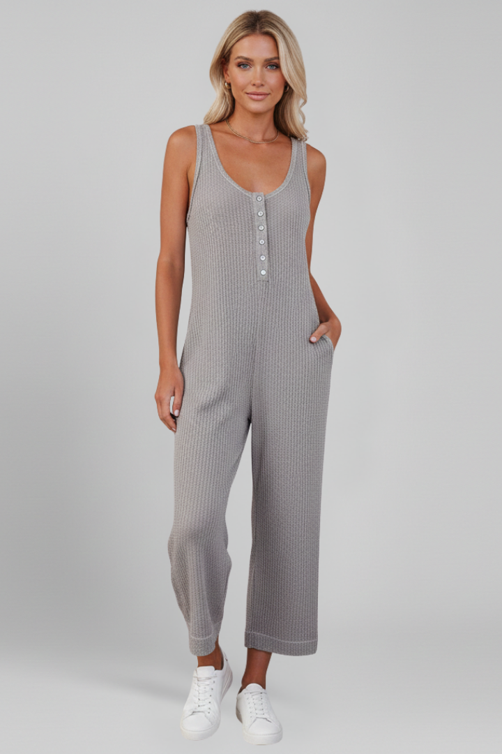 Harlow | Women's Jumpsuit | Button Placket Side Pockets