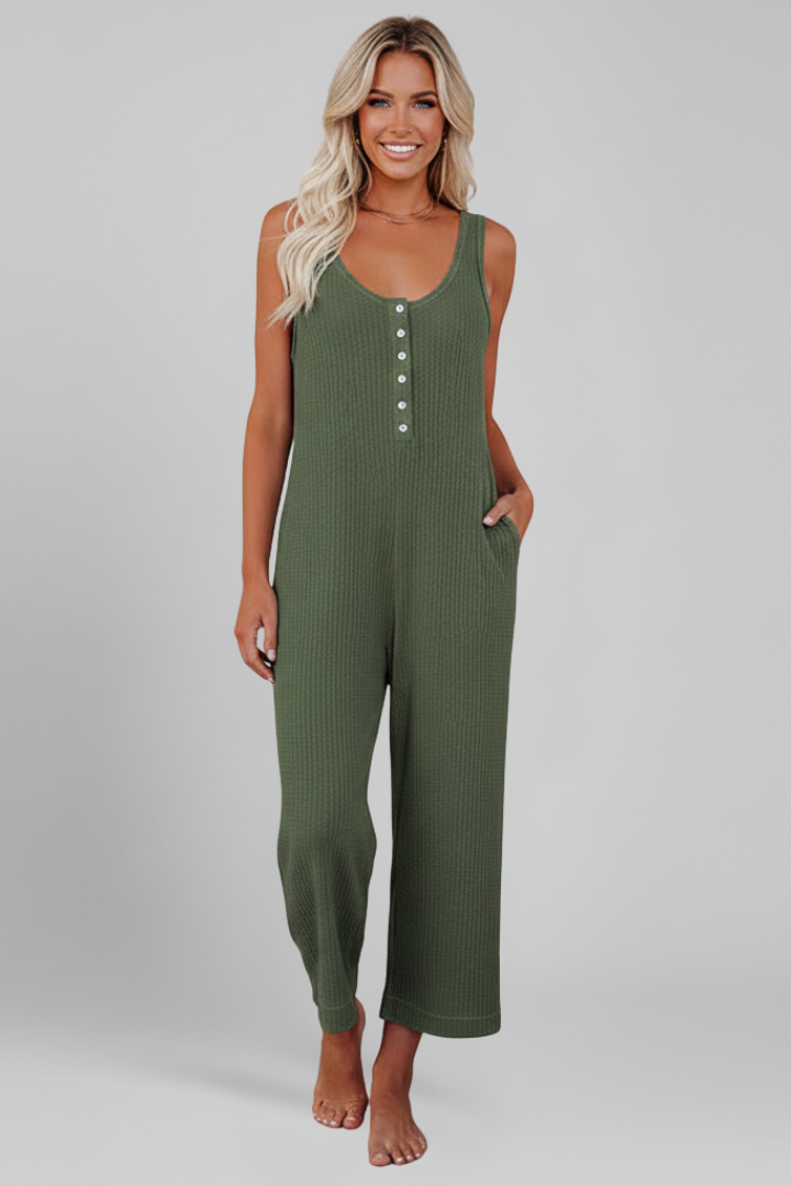 Harlow | Women's Jumpsuit | Button Placket Side Pockets