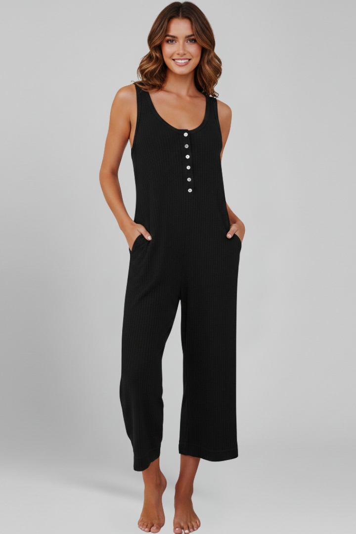 Harlow | Women's Jumpsuit | Button Placket Side Pockets