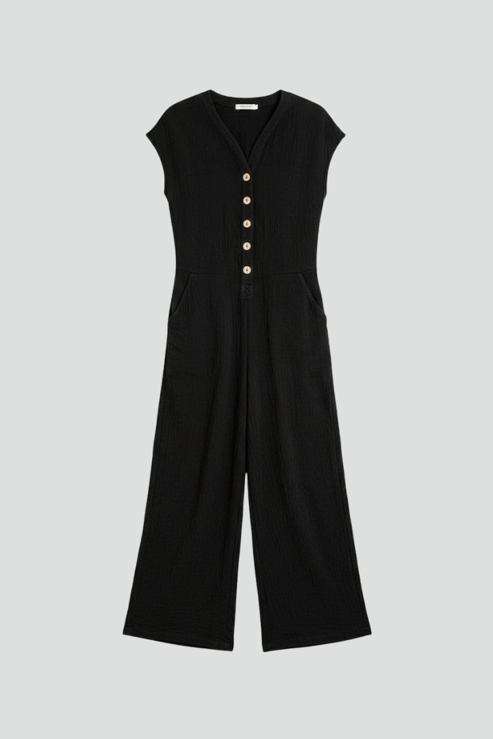 Indira | Women's Jumpsuit | Button Placket Wide Legs