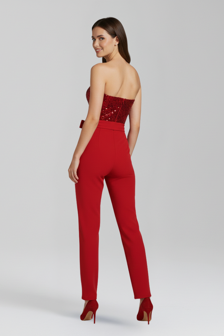 Jessamine | Women's Jumpsuit | One-Shoulder Neckline Tied Waist