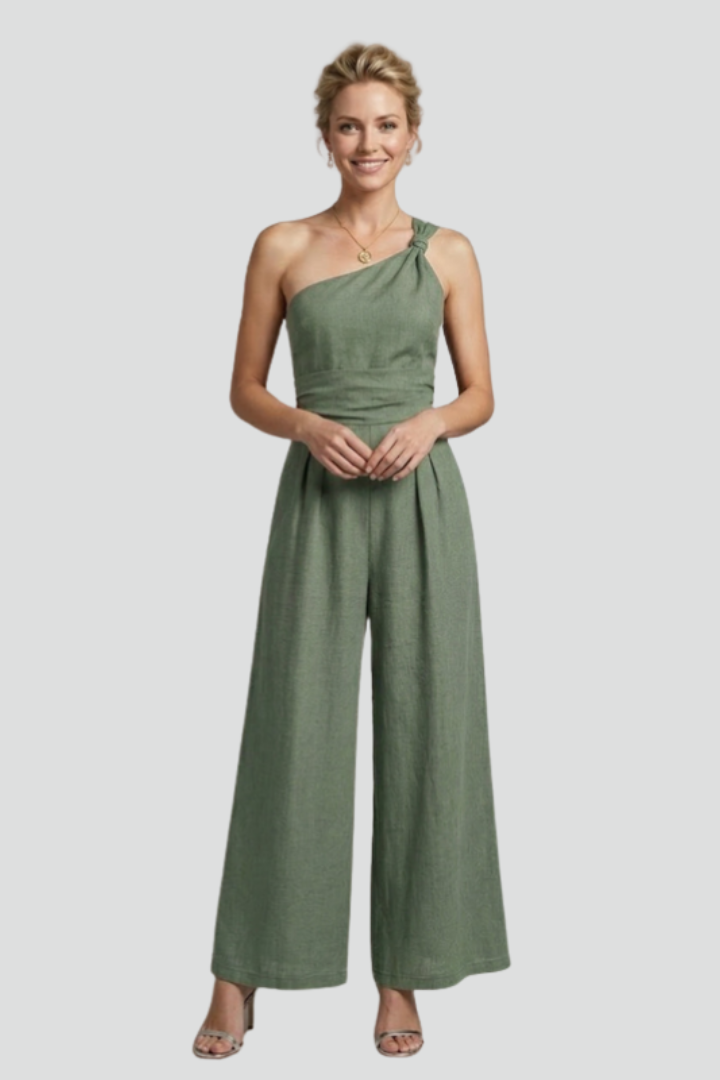 Gianna | Women's Jumpsuit | One-Shoulder Neckline Wide Legs