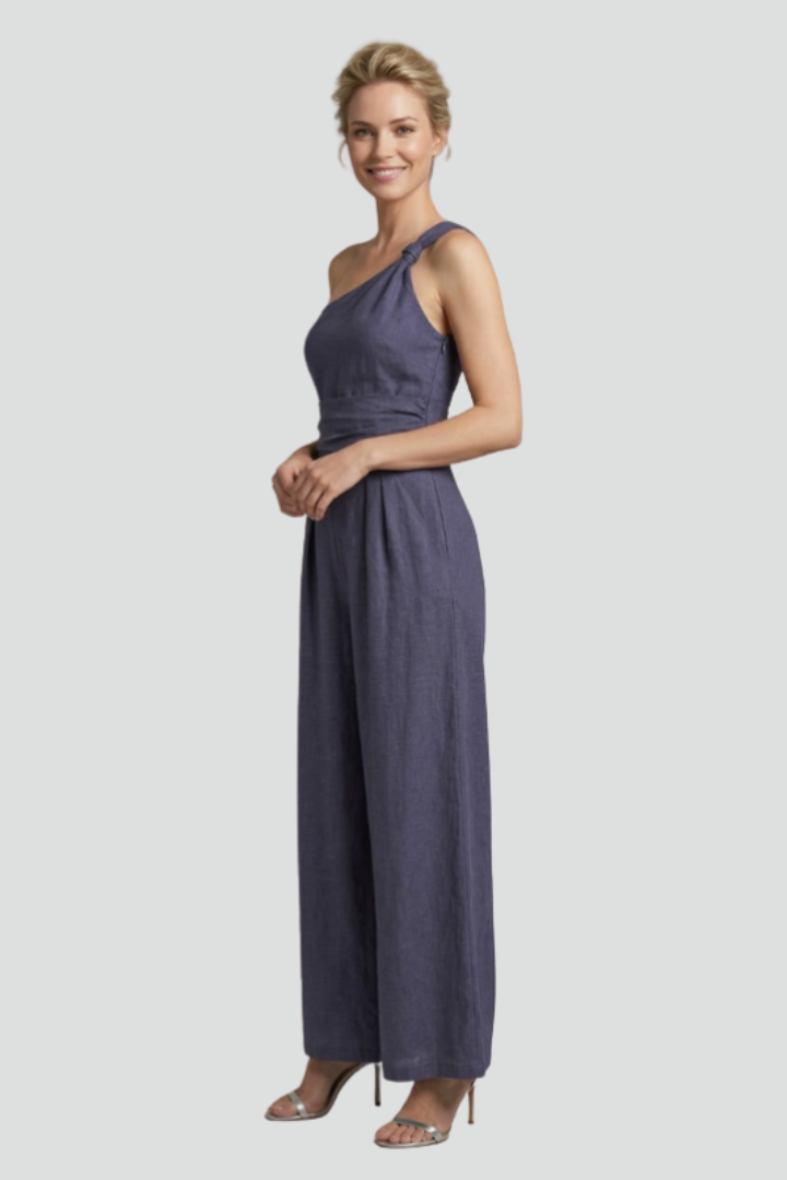 Gianna | Women's Jumpsuit | One-Shoulder Neckline Wide Legs
