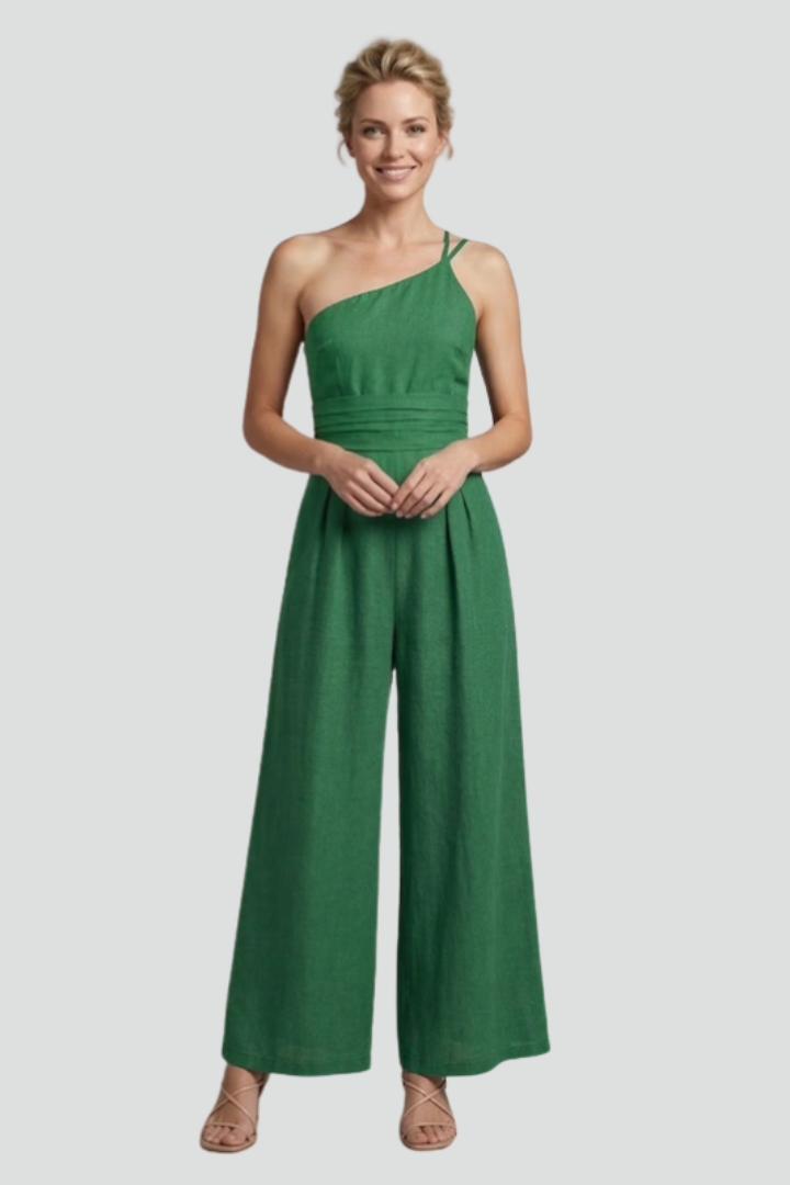 Gianna | Women's Jumpsuit | One-Shoulder Neckline Wide Legs