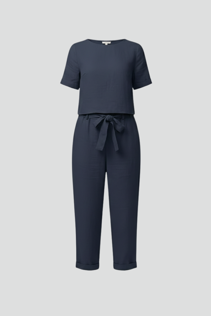 Nadia | Women's Jumpsuit | Round Neckline Side Pockets