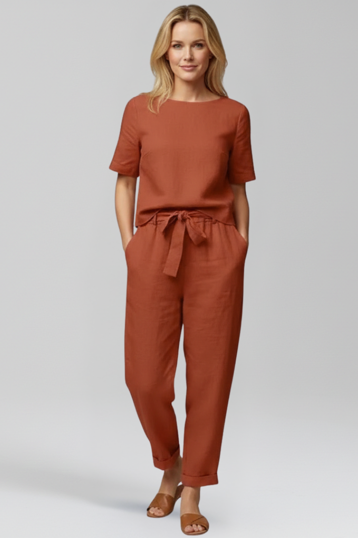 Nadia | Women's Jumpsuit | Round Neckline Side Pockets
