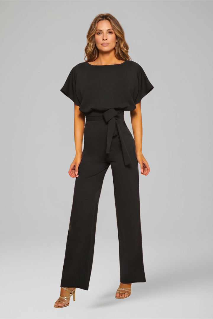 Lena | Women's Jumpsuit | Round Neckline Wide Legs