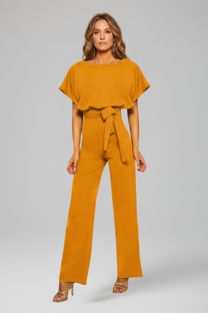 Lena | Women's Jumpsuit | Round Neckline Wide Legs