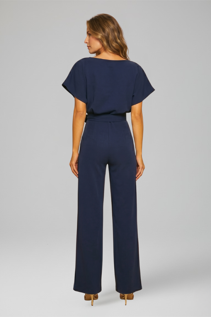 Lena | Women's Jumpsuit | Round Neckline Wide Legs
