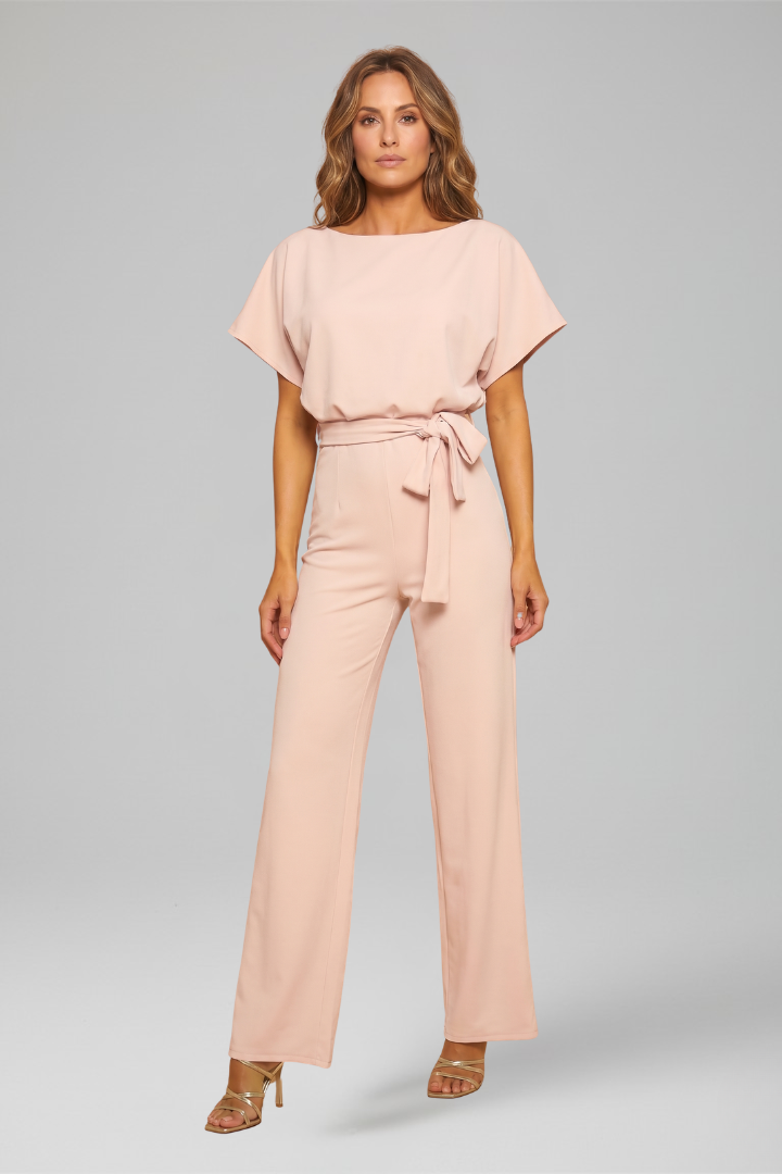 Lena | Women's Jumpsuit | Round Neckline Wide Legs
