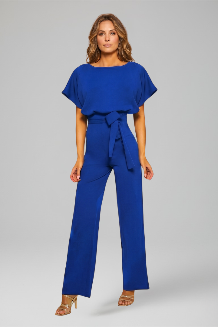 Lena | Women's Jumpsuit | Round Neckline Wide Legs