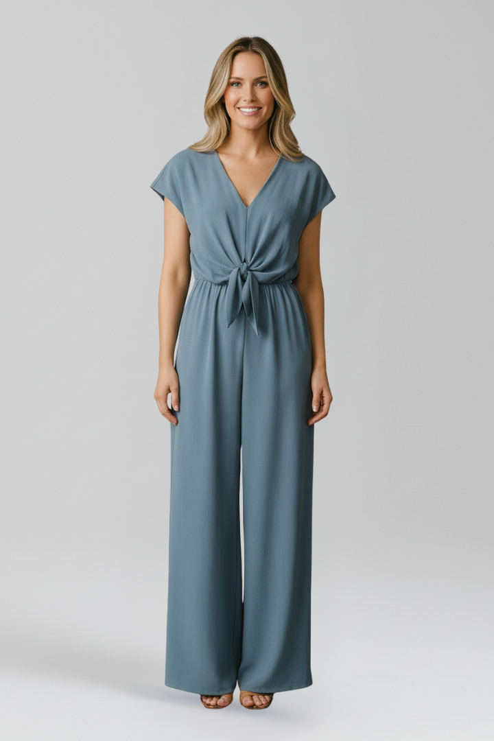Petra | Women's Jumpsuit | V-Neck Tied Waist
