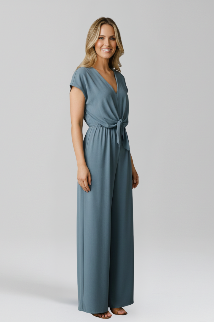 Petra | Women's Jumpsuit | V-Neck Tied Waist