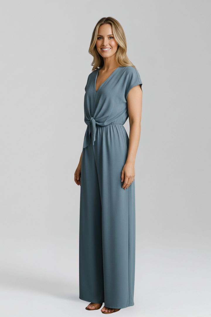 Petra | Women's Jumpsuit | V-Neck Tied Waist
