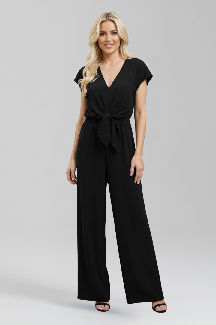 Petra | Women's Jumpsuit | V-Neck Tied Waist