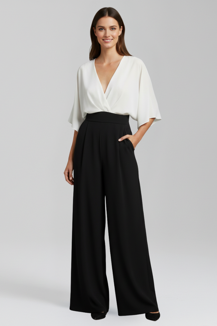 Sasha | Women's Jumpsuit | V-Neck Wide Legs