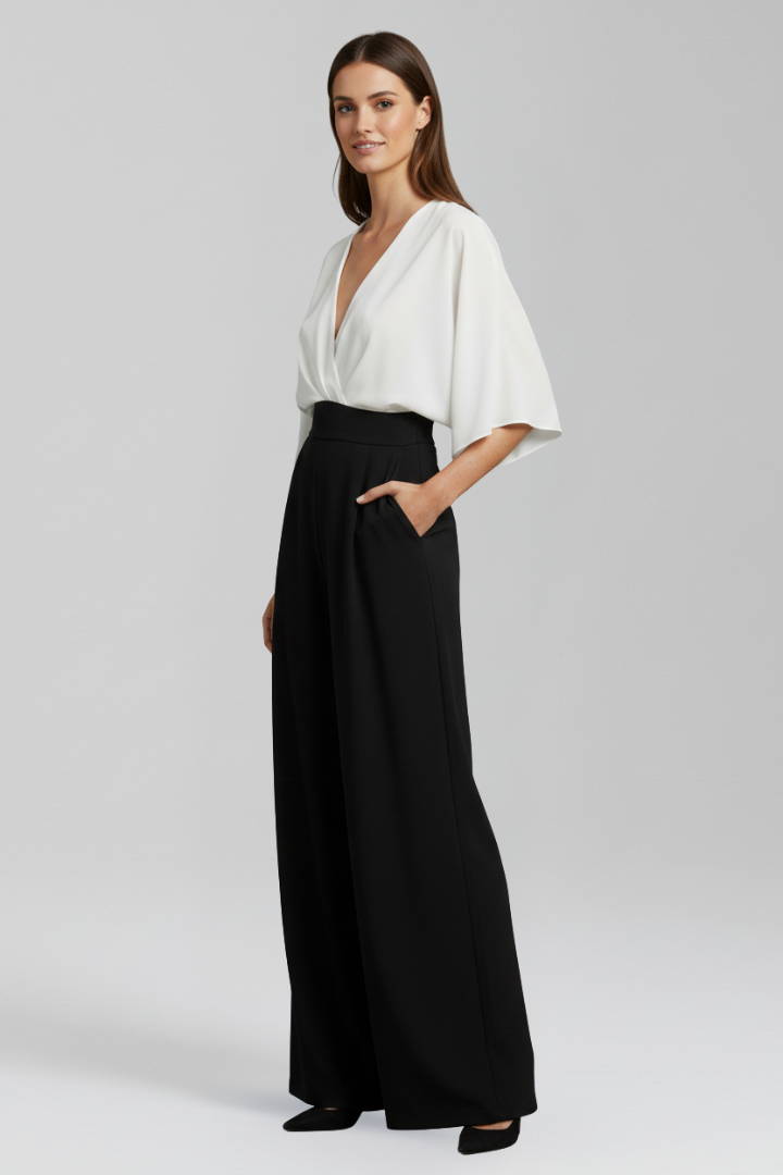Sasha | Women's Jumpsuit | V-Neck Wide Legs