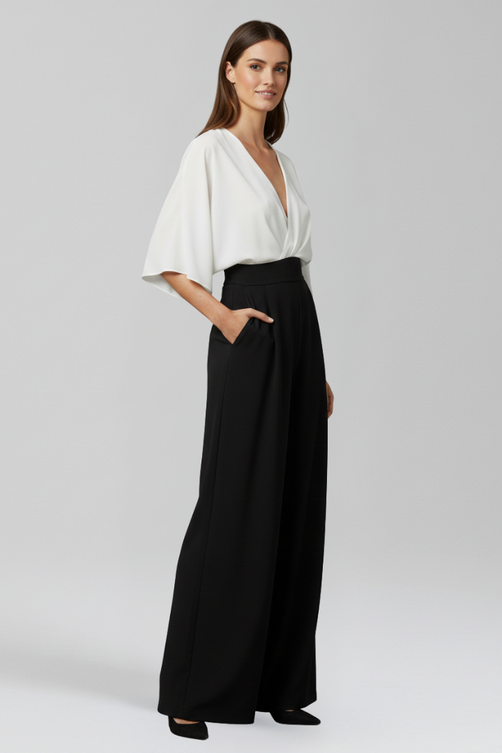Sasha | Women's Jumpsuit | V-Neck Wide Legs