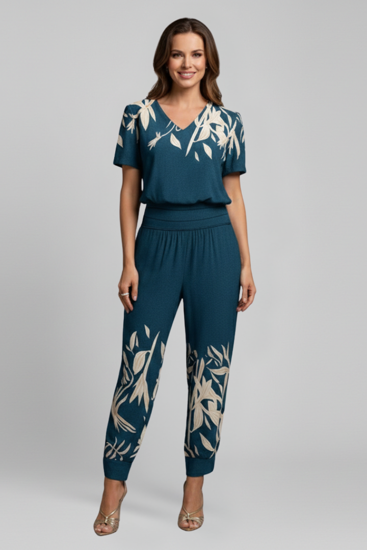 Ursa | Women's Jumpsuit | V-Neckline Elastic Waist