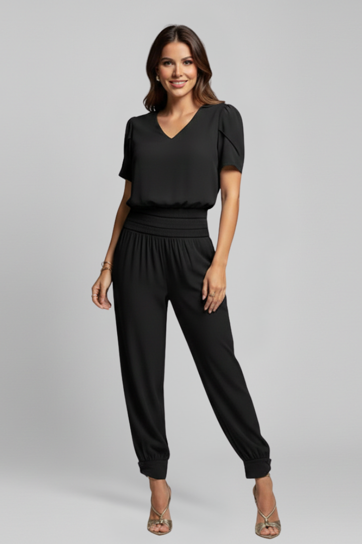 Ursa | Women's Jumpsuit | V-Neckline Elastic Waist
