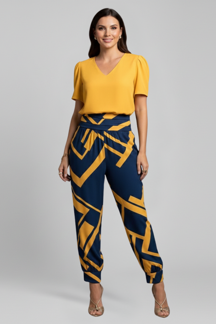 Ursa | Women's Jumpsuit | V-Neckline Elastic Waist