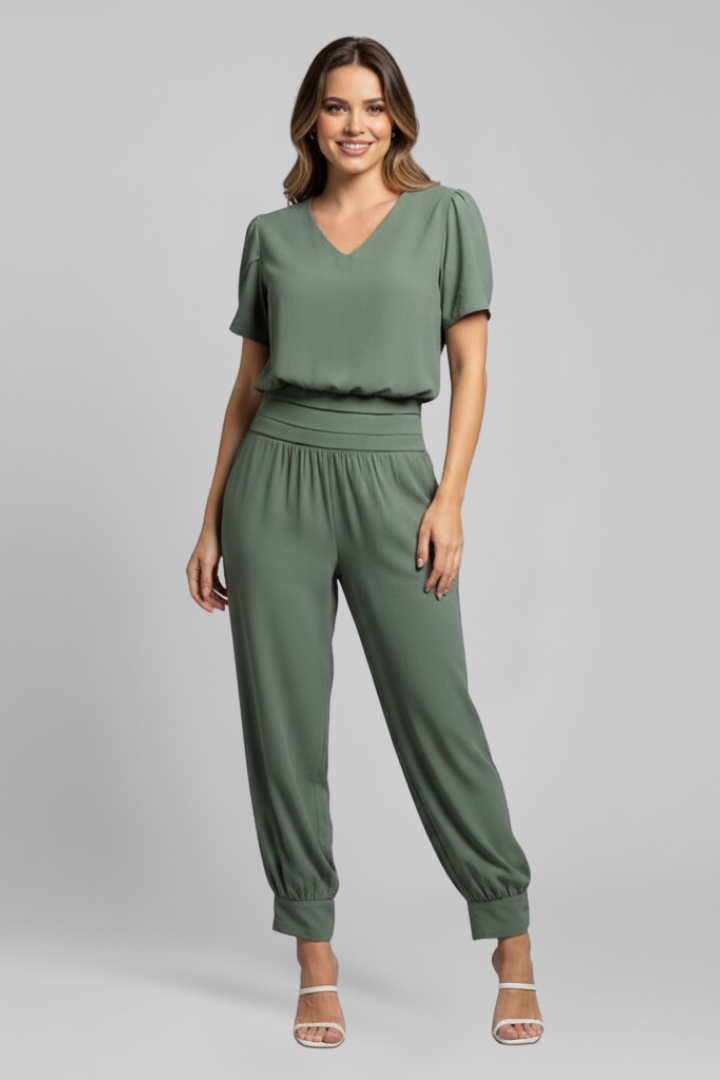 Ursa | Women's Jumpsuit | V-Neckline Elastic Waist
