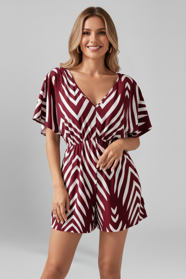 Ximena | Women's Jumpsuit | V-Neckline Printed Surface