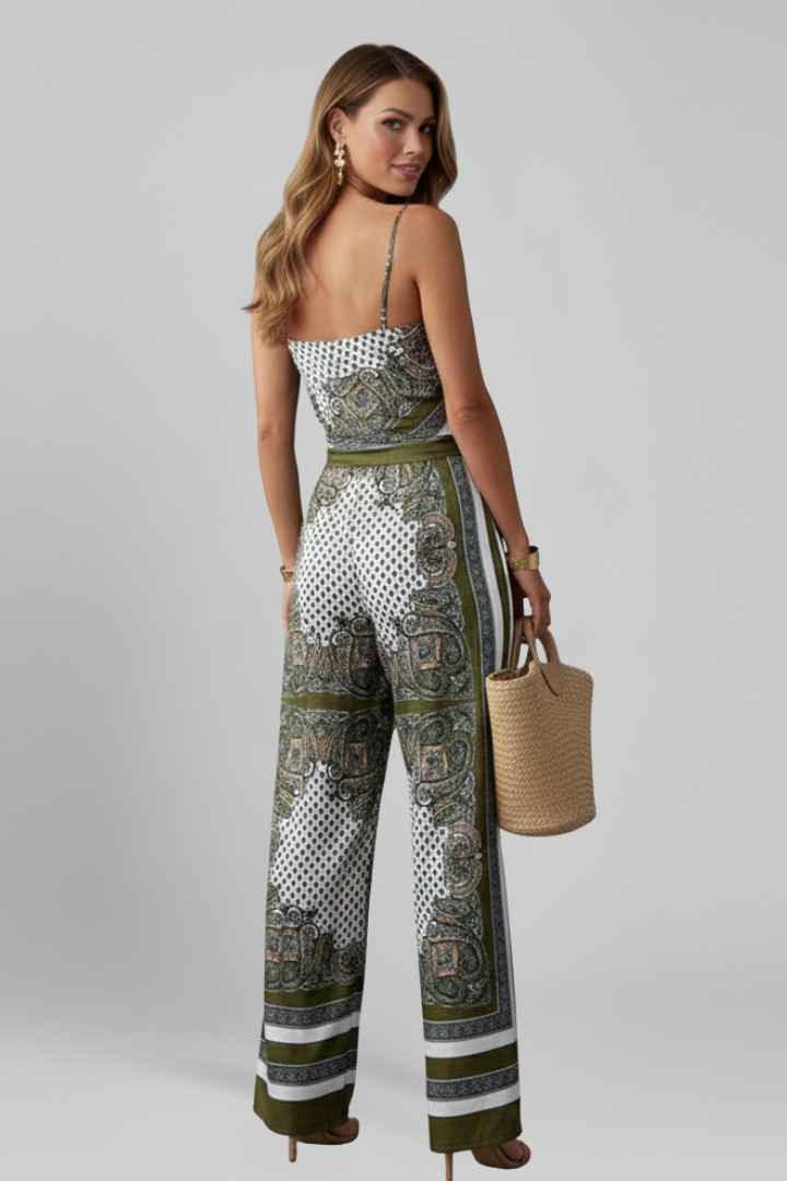 Raia | Women's Jumpsuit | V-Neckline Printed Surface
