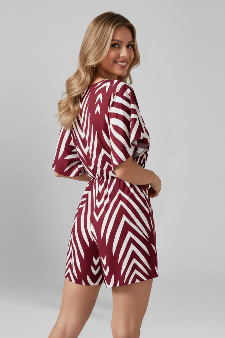 Ximena | Women's Jumpsuit | V-Neckline Printed Surface