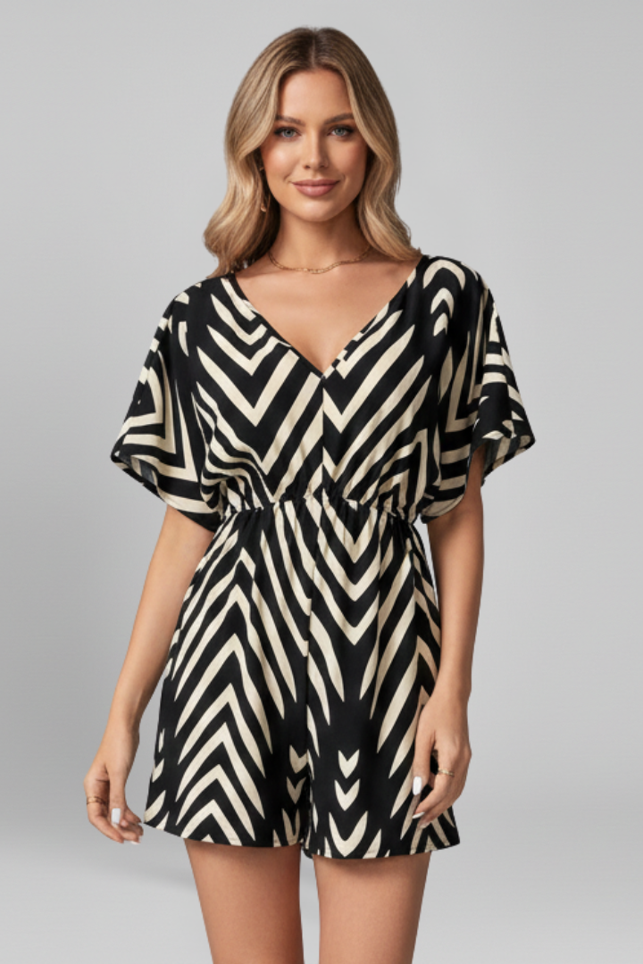 Ximena | Women's Jumpsuit | V-Neckline Printed Surface