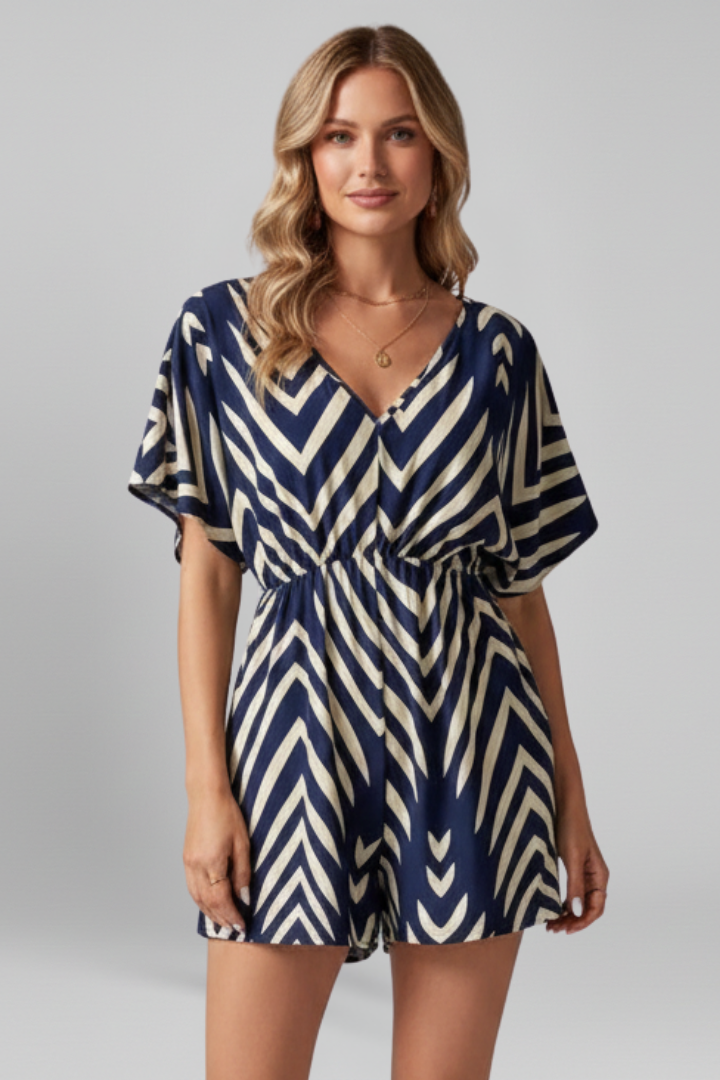 Ximena | Women's Jumpsuit | V-Neckline Printed Surface