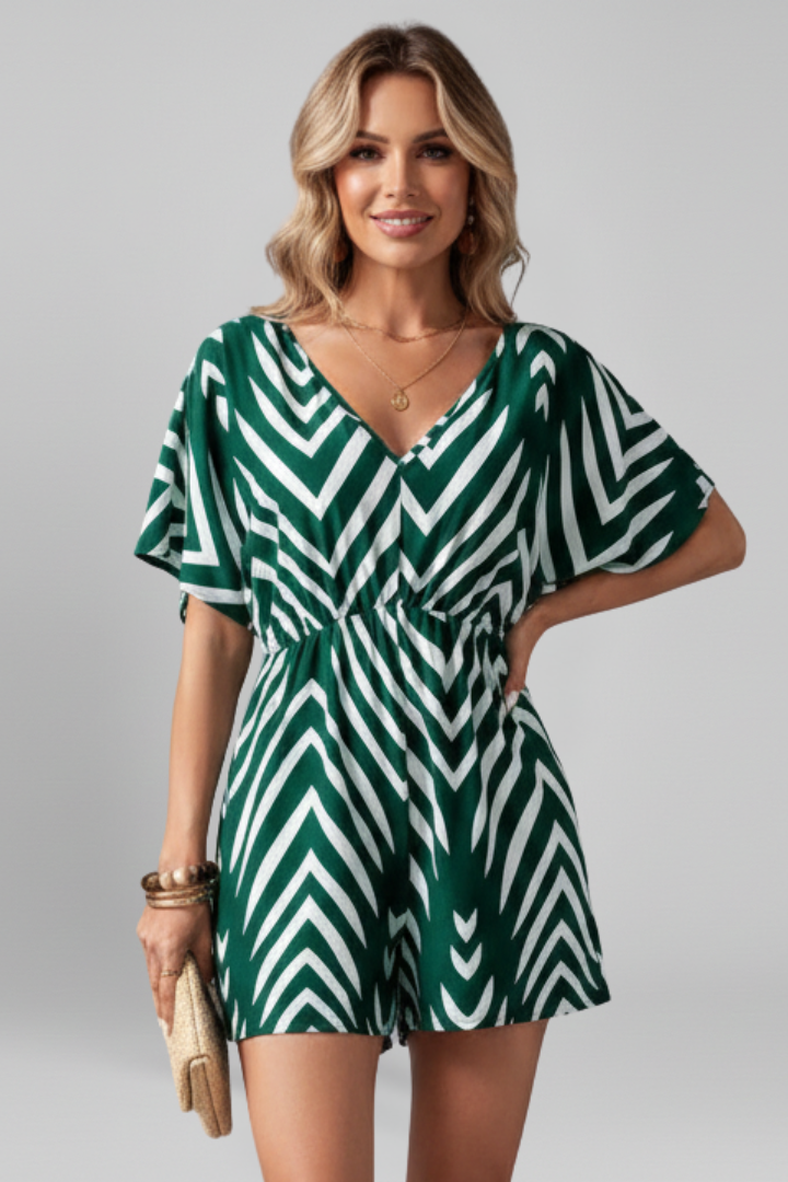 Ximena | Women's Jumpsuit | V-Neckline Printed Surface