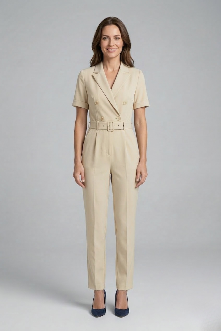 Waverly | Women's Jumpsuit | V-Neckline Tied Waist Belt