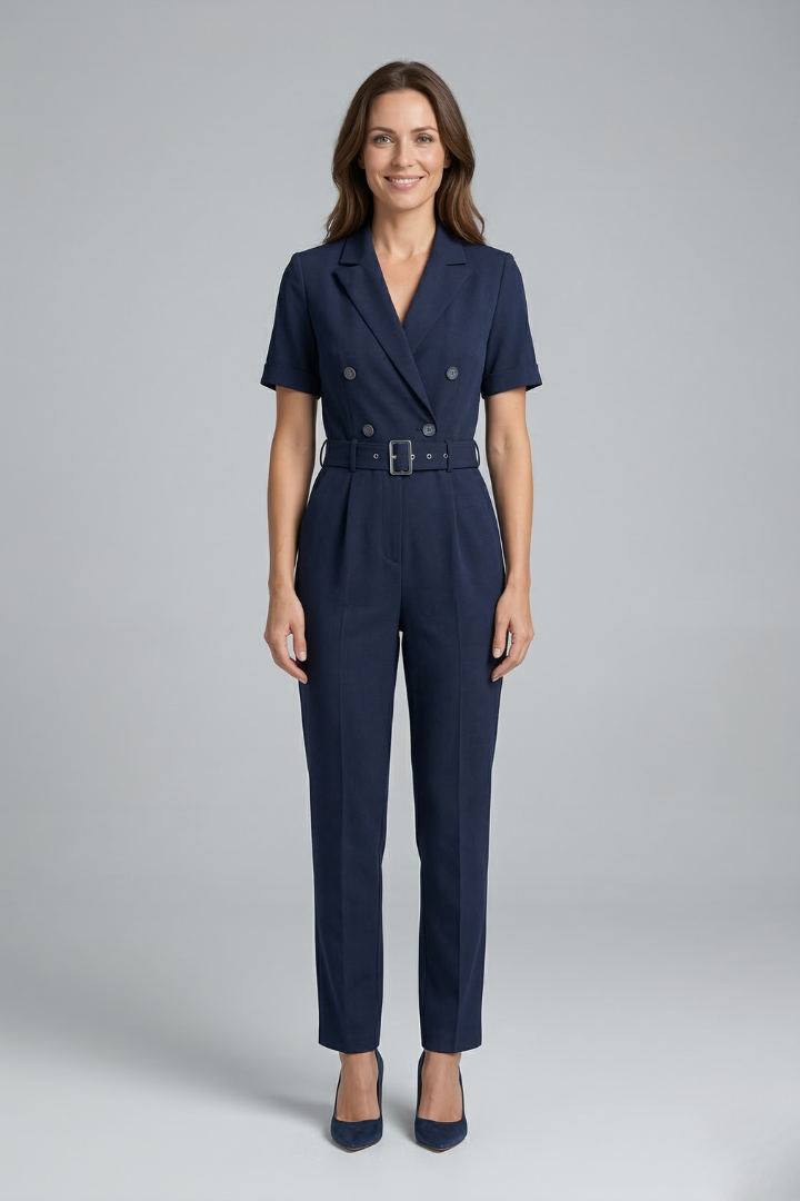 Waverly | Women's Jumpsuit | V-Neckline Tied Waist Belt