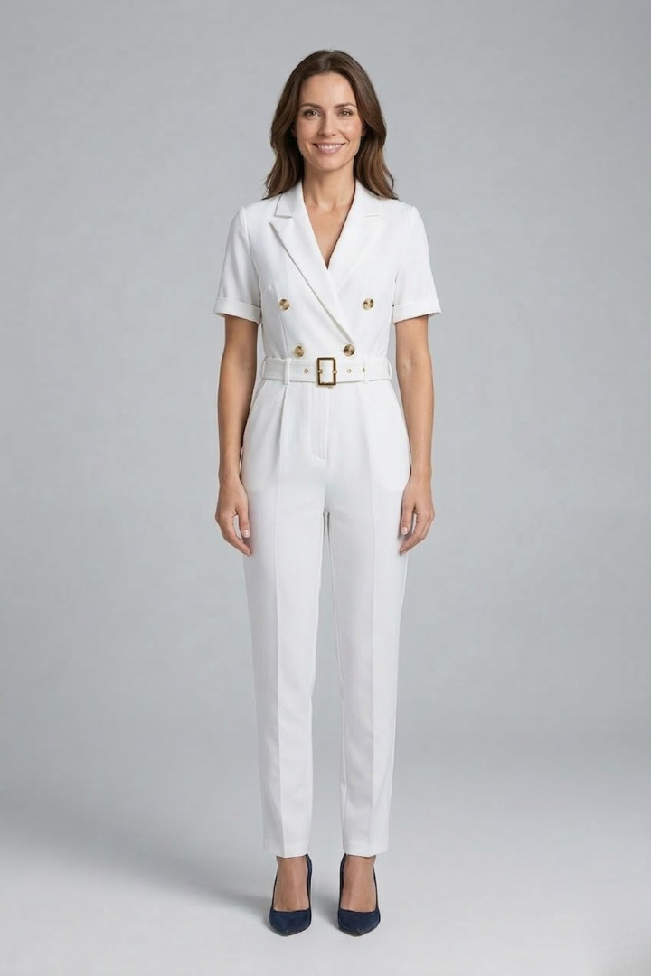 Waverly | Women's Jumpsuit | V-Neckline Tied Waist Belt