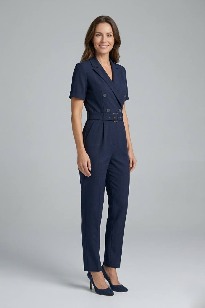 Waverly | Women's Jumpsuit | V-Neckline Tied Waist Belt