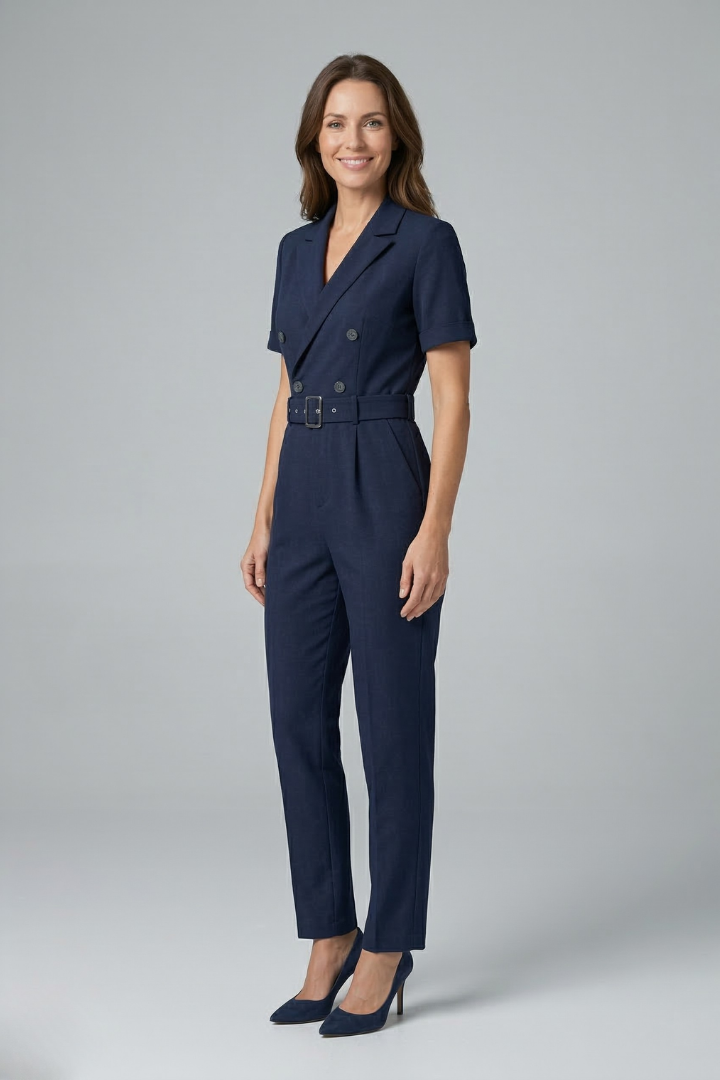 Waverly | Women's Jumpsuit | V-Neckline Tied Waist Belt