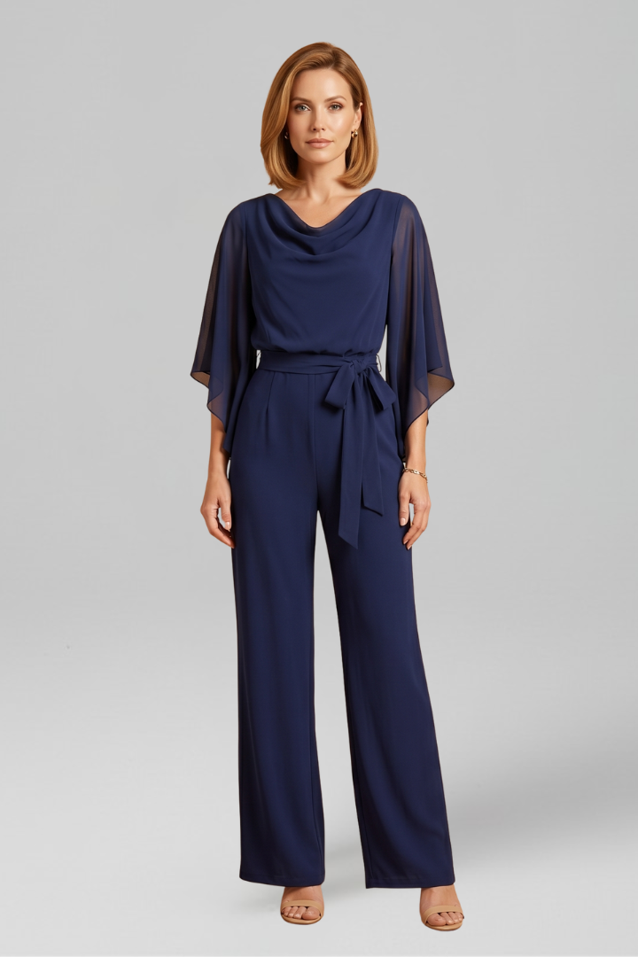 Viveca | Women's Jumpsuit | V-Neckline Waist Tie