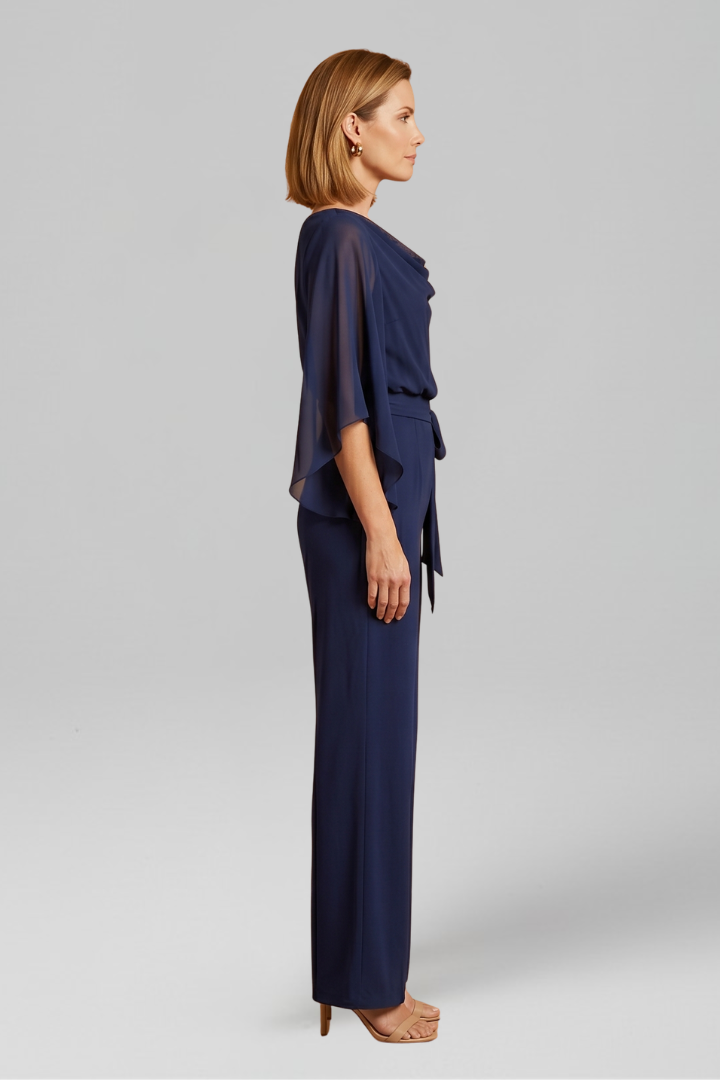 Viveca | Women's Jumpsuit | V-Neckline Waist Tie